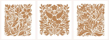 Soyut çizilmiş vektör grafiklerini, çizilmiş güvercin harika Y2K arkaplanını ayarla. Moda retro-psychedelic 2000 tarzı taşıyıcı posterleri. Estetik hippi.