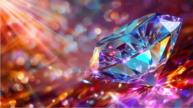Parlayan Kristal Vektör İllüzyonu Parlayan Işık Efektleri, Mistik ve Soyut Tasarım