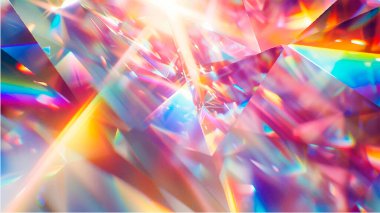 Parlayan Kristal Vektör İllüzyonu Parlayan Işık Efektleri, Mistik ve Soyut Tasarım