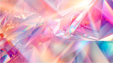 Parlayan Kristal Vektör İllüzyonu Parlayan Işık Efektleri, Mistik ve Soyut Tasarım