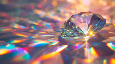 Parlayan Kristal Vektör İllüzyonu Parlayan Işık Efektleri, Mistik ve Soyut Tasarım