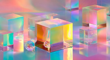 Parlayan Kristal Vektör İllüzyonu Parlayan Işık Efektleri, Mistik ve Soyut Tasarım