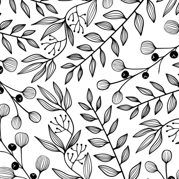 Blumen Blätter Muster Hintergrund — Stockvektor