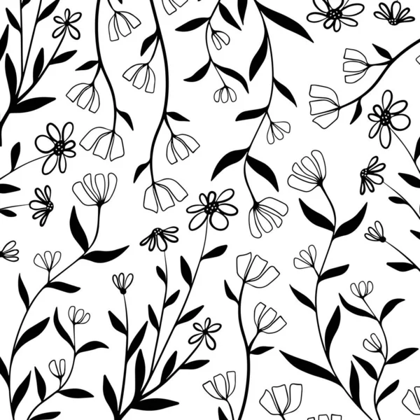 Blumen Blätter Muster Hintergrund — Stockvektor