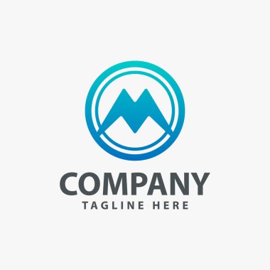 M ilk harfi logo iç daire logo tasarım şablonu vektörü