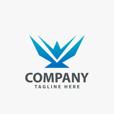 Beyaz arkaplanda V harfli logo şablonları izole edildi. Modern Kanat Tasarımı.