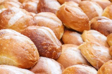 Tatlı çörekler yakın, geleneksel bir tatlı. Fırın ürünleri. Seçici odaklanma. Yüksek kalite fotoğraf