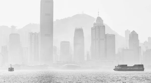 Χονγκ Κονγκ Κίνα 2018 Πλοία Στη Θάλασσα Στο Χονγκ Κονγκ — Φωτογραφία Αρχείου