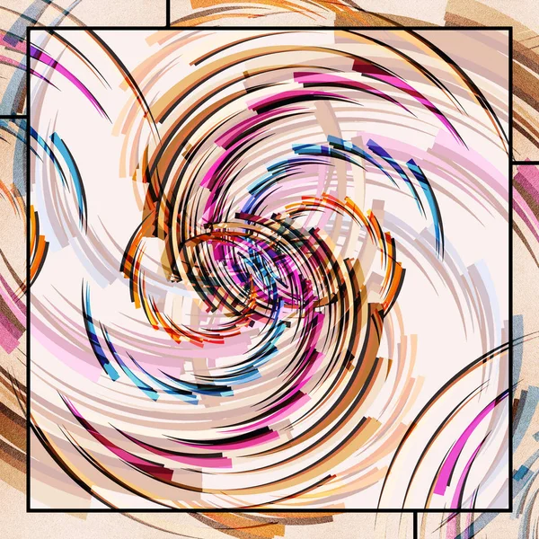 Oil Painting Effect Geometric Box Scarf Pattern Design — Stock Photo, Image