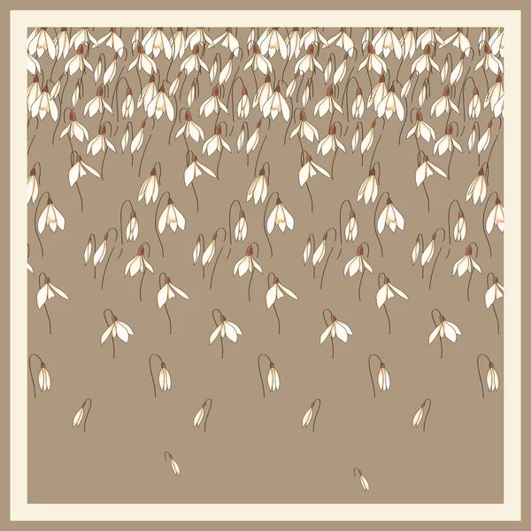 Nerts Kleur Effen Achtergrond Gestreepte Tulp Illustratie Florale Sjaal Patroon — Stockfoto