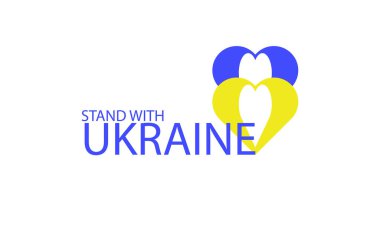 We are standing with ukraine. vector graphics design. stop war in ukraine. 