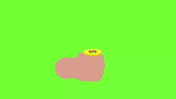 Hand Flipusd Coin Motion Graphics Transparent Background Nejlepší Animace Hodu — Stock video
