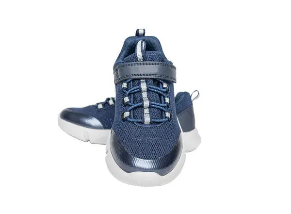 Snygga Universella Sneakers Vit Bakgrund — Stockfoto