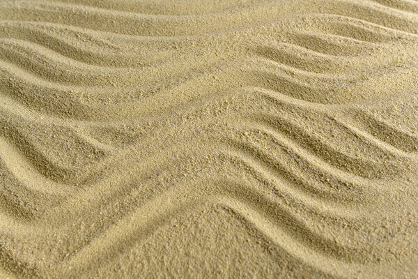 The wave pattern is drawn on the sea sand.
