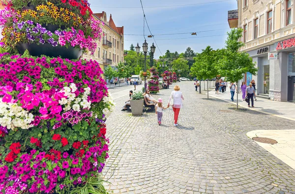 乌兹霍罗德 Ukraine 2023年5月25日 乌克兰乌兹霍罗德市中心地区 图库图片