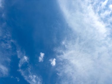 Parlak gökyüzünde bulutlar. Metin için boşluk var.