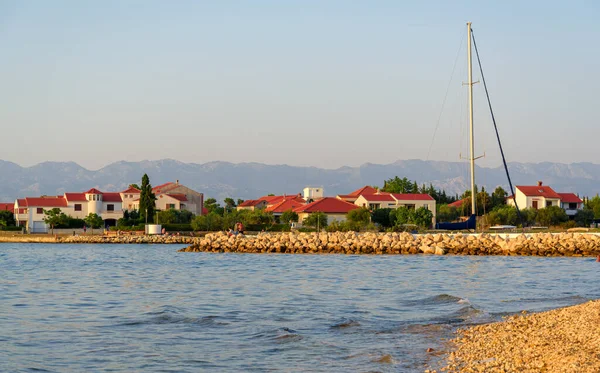 Zadar Kroatien Juli 2021 Zaton Stranden Vid Solnedgången Zadar Kroatien — Stockfoto