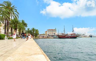 BÖLÜM, CROATIA - 24 Temmuz 2023: Hırvatistan 'ın Split kentinin seddi.