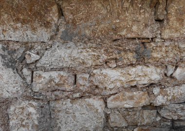 Tuğla döşemesini görebileceğiniz eski bir duvar. Eski arkaplan.