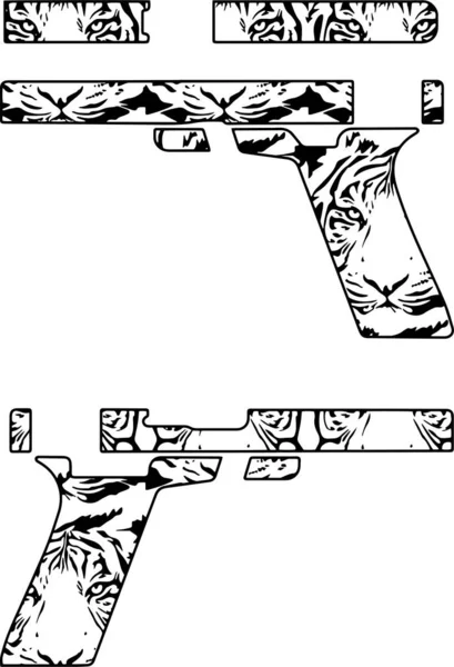 Glock Ar15 Gun Svg Template Vector File Laser Enhaving Cnc — стоковый вектор
