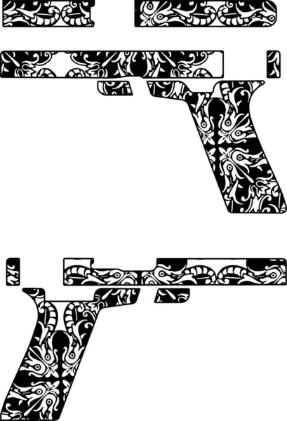 Glock Ar15 Gun Svg Template Fichier Vectoriel Pour Gravure Laser — Image vectorielle