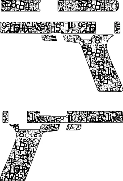 Glock Ar15 Silah Svg Şablon Vektör Dosyası Laser Oymacılığı Için — Stok Vektör