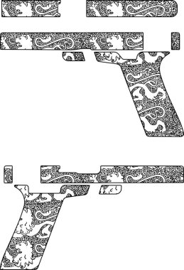 Kalıp tasarımlı Glock Gun oyma şablonu