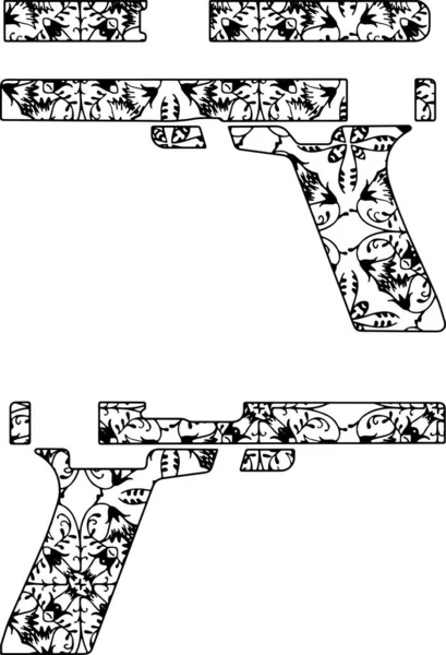 Glock Gun Gravyr Mall Med Mönster Design — Stockfoto