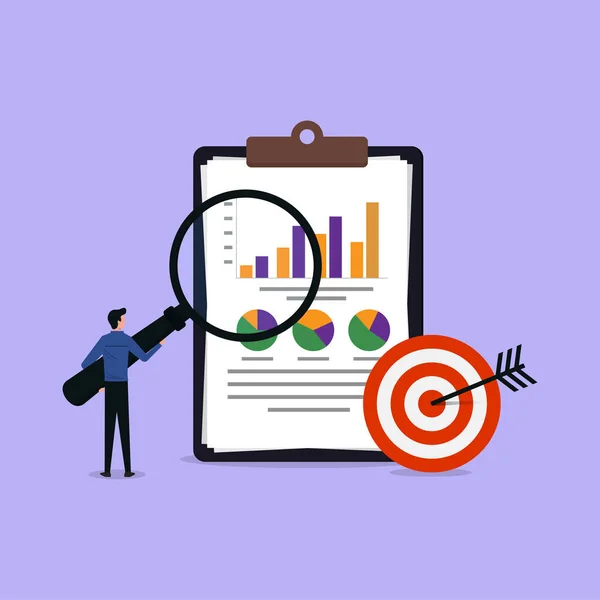 Business Analytic Finance Grafiek Rapport Business Investment Planning Concept Met — Stockvector