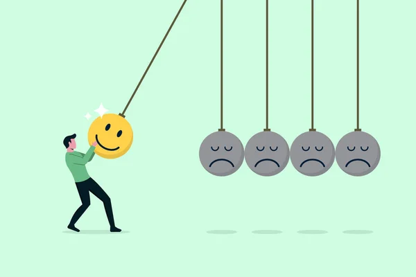 Geluk Positief Denken Inspireren Andere Mensen Gelukkig Zijn Verspreiden Optimistisch — Stockvector