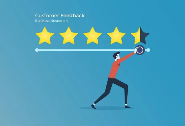 Customer Feedback Review Give Stars Rating Best Product Quality User — Vector de stock