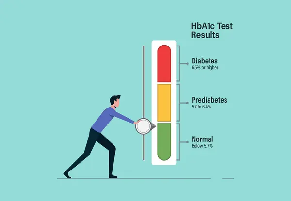 Hemoglobin A1C Test Level Indicator Managing Blood Sugar Prevent Metabolic Royalty Free Stock Vectors