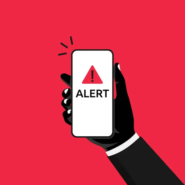 Hand Holds Phone Alert Notification Scam Cyber Security Royalty Free Stock Illustrations