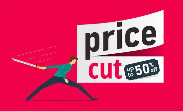 Sale Discounts Cut Prices Concept Creative Design Price Reduced Label Royalty Free Stock Vectors