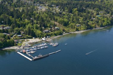 Cherry Point Marina Hava Fotoğrafı, Vancouver Adası, İngiliz Kolumbiyası