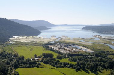 Aerial photo of Cowichan Bay's estuary, Vancouver Island, British Columbia, Canada. clipart