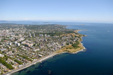 Beacon Hill Park ve Victoria 'nın hava fotoğrafı, Victoria, Vancouver Adası, British Columbia, Kanada.