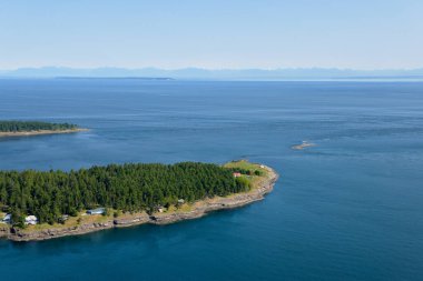 Aerial photograph of East Point, Saturna Island, British Columbia, Canada. clipart