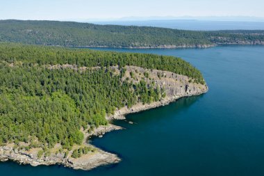 Saturna Adası, British Columbia, Kanada 'nın hava fotoğrafı.