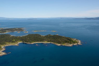 Discovery Island Deniz İl Parkı 'nın hava fotoğrafı, Vancouver Adası, İngiliz Kolumbiyası
