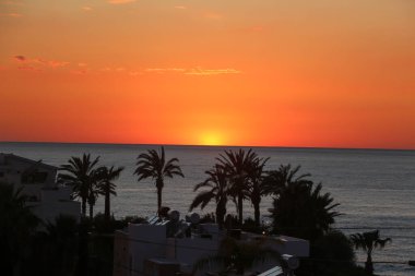 Beautiful colours at sunset outside Paphos in Cyprud