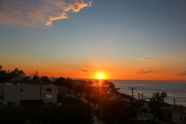 Beautiful colours at sunset outside Paphos in Cyprud
