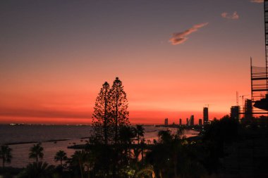 Beautiful colours at sunset in limassol, Cyprus 