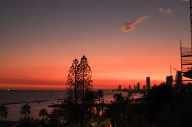 Beautiful colours at sunset in limassol, Cyprus 