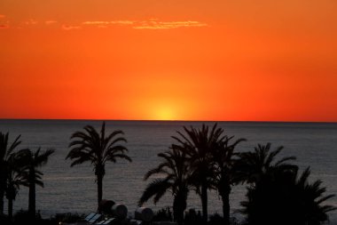 Beautiful colours at sunset outside Paphos in Cyprud