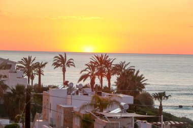 Beautiful colours at sunset outside Paphos in Cyprud