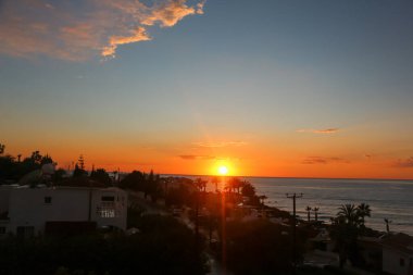 Beautiful colours at sunset outside Paphos in Cyprud