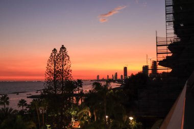Beautiful colours at sunset in limassol, Cyprus 
