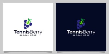 Tenis topu logosu vektör tasarımlı böğürtlen logosu tasarımı, yaratıcı sembol, simge.