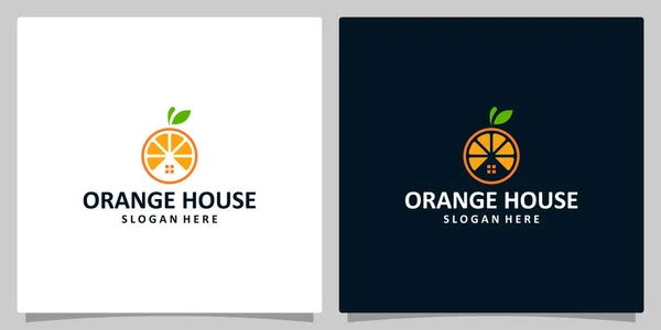 Logosu Vektör Tasarımlı Turuncu Meyve Logosu Şablonu Tasarımı Yaratıcı Sembol — Stok Vektör